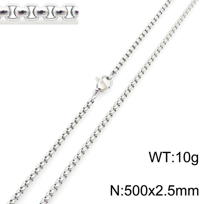 Wholesale Electroplated 18K Gold Square Pearl Stainless Steel Multi-Specification Necklaces
